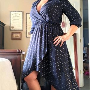 Laundry by Shelli Segal Faux Wrap High Low Dress